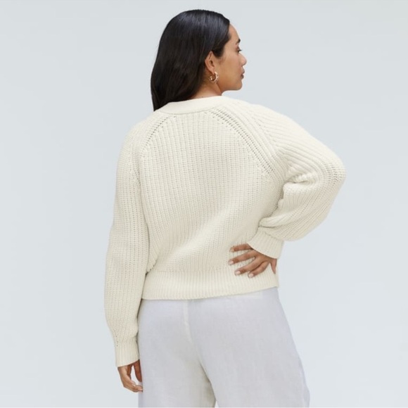 Everlane The Texture Cotton Cardigan – Cream (Size L) - Picture 2 of 12